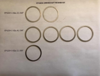 DRIVE SHAFT RESHIM KIT - ALL HORSE TILLERS #101 AND UP, PONY, JUNIOR & ECONO HORSE Troy-Bilt, Horse, driveshaft, driveshaft shim, 1325C, 1224-1, 1224-2, 1224-3