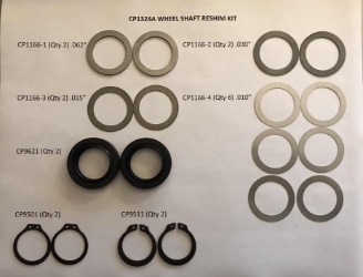 WHEEL SHAFT RESHIM KIT - HORSE TILLERS SERIAL# 101 AND UP Troy-Bilt, Horse, Wheel shaft, wheelshaft, shim, 1324A, 1166, 1166-1